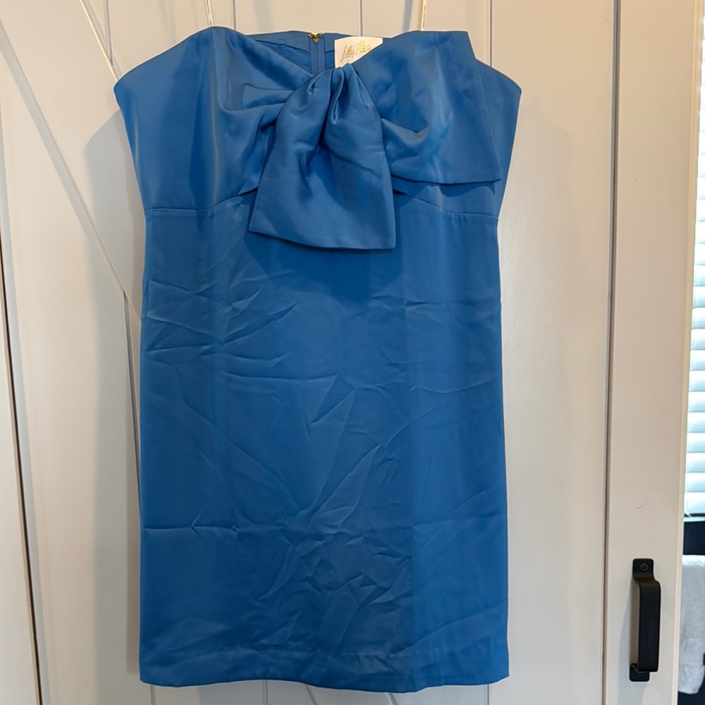 Elegant Blue Strapless Lilly Pulitzer Dress (size 16)